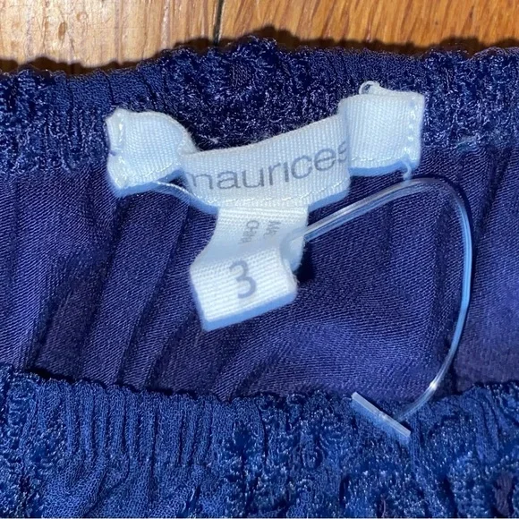 Maurices Embroidered Off the Shoulder Blouse Size 3XL Navy Blue - Picture 2 of 5